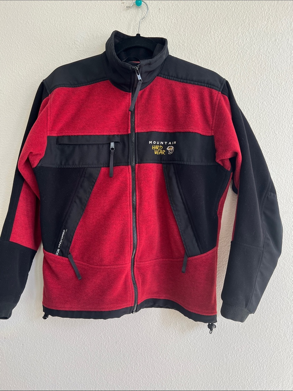 MOUNTAIN HARDWEAR Gore Windstopper Fleece Jacket Colorblock Black/Red Men's S